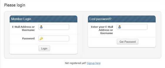 MySolver™ Login page (click to enlarge). Screenshot of the MySolver™ Login page